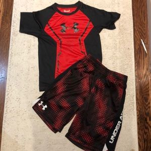 Under Armour black and red set